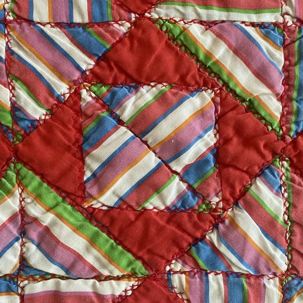 Vintage Handmade Quilt Patchwork 76x76